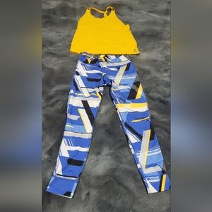 Reebok Work out set Yellow and Blue size small